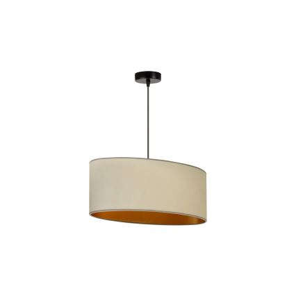 Duolla - Lampadario a sospensione con filo OVAL VEGAN 1xE27/15W/230V beige