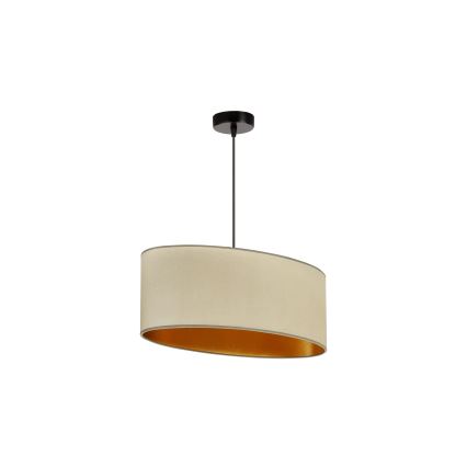 Duolla - Lampadario a sospensione con filo OVAL VEGAN 1xE27/15W/230V beige