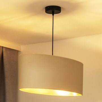 Duolla - Lampadario a sospensione con filo OVAL VEGAN 1xE27/15W/230V color crema