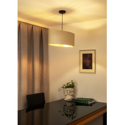 Duolla - Lampadario a sospensione con filo OVAL VEGAN 1xE27/15W/230V color crema