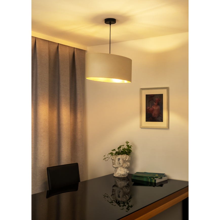 Duolla - Lampadario a sospensione con filo OVAL VEGAN 1xE27/15W/230V color crema