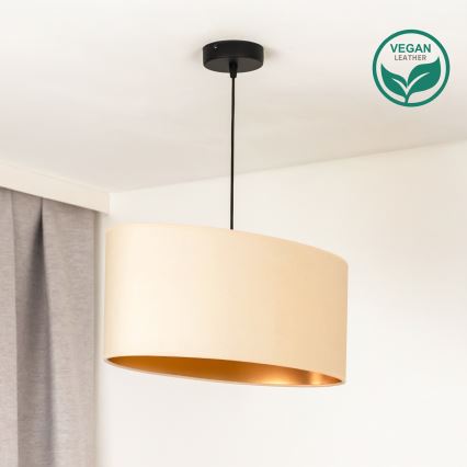 Duolla - Lampadario a sospensione con filo OVAL VEGAN 1xE27/15W/230V color crema