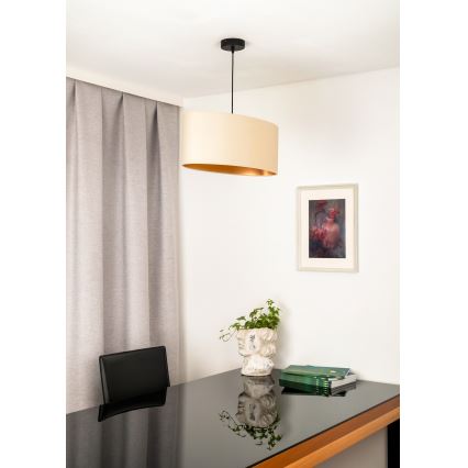 Duolla - Lampadario a sospensione con filo OVAL VEGAN 1xE27/15W/230V color crema