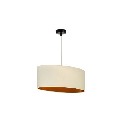 Duolla - Lampadario a sospensione con filo OVAL VEGAN 1xE27/15W/230V color crema