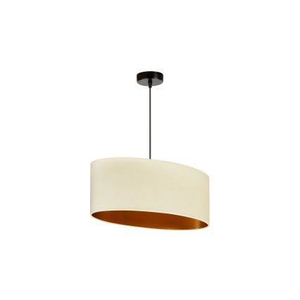 Duolla - Lampadario a sospensione con filo OVAL VEGAN 1xE27/15W/230V color crema