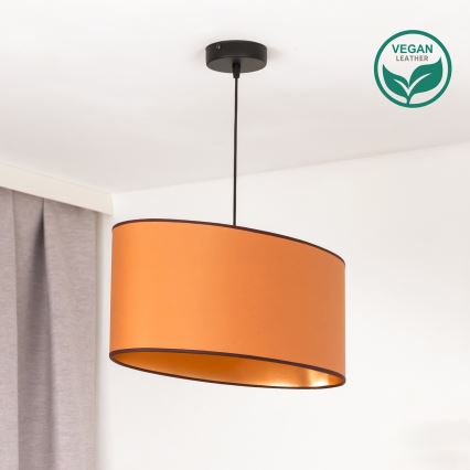 Duolla - Lampadario a sospensione con filo OVAL VEGAN 1xE27/15W/230V marrone