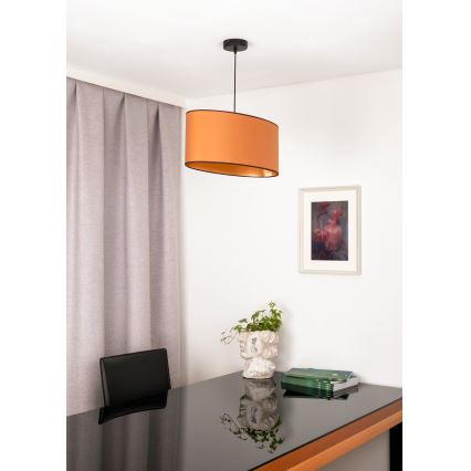 Duolla - Lampadario a sospensione con filo OVAL VEGAN 1xE27/15W/230V marrone