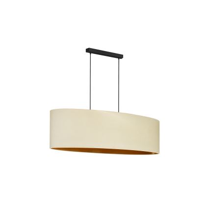 Duolla - Lampadario a sospensione con filo OVAL VEGAN 2xE27/15W/230V color crema
