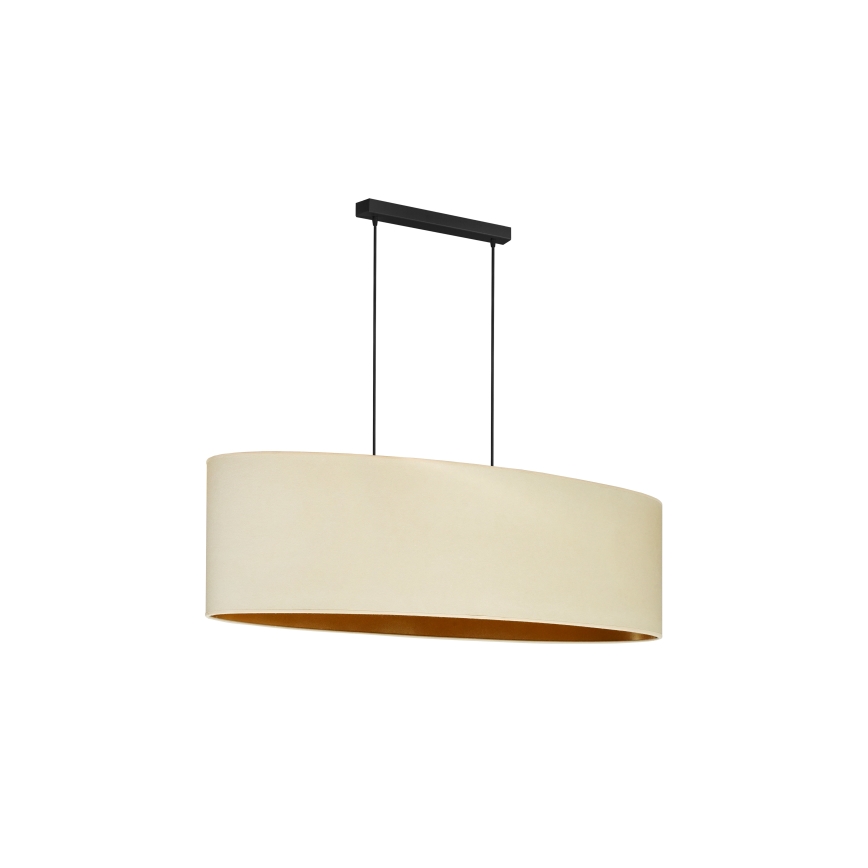Duolla - Lampadario a sospensione con filo OVAL VEGAN 2xE27/15W/230V color crema
