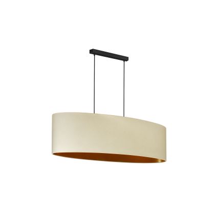 Duolla - Lampadario a sospensione con filo OVAL VEGAN 2xE27/15W/230V color crema