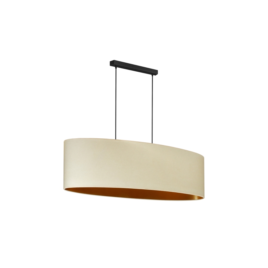Duolla - Lampadario a sospensione con filo OVAL VEGAN 2xE27/15W/230V color crema