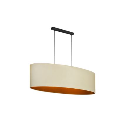 Duolla - Lampadario a sospensione con filo OVAL VEGAN 2xE27/15W/230V color crema
