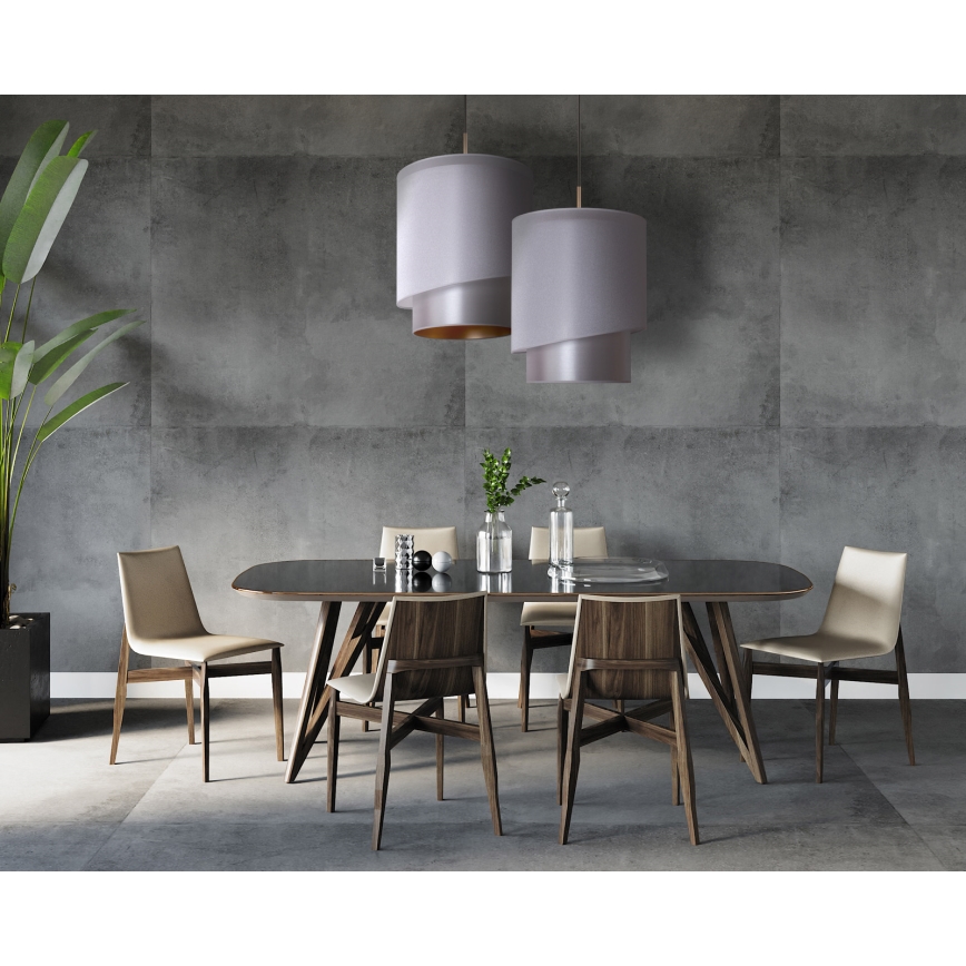 Duolla - Lampadario a sospensione con filo PARIGI 1xE27/15W/230V diametro 40 cm argento/oro