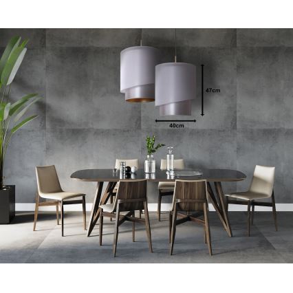 Duolla - Lampadario a sospensione con filo PARIGI 1xE27/15W/230V diametro 40 cm argento/oro