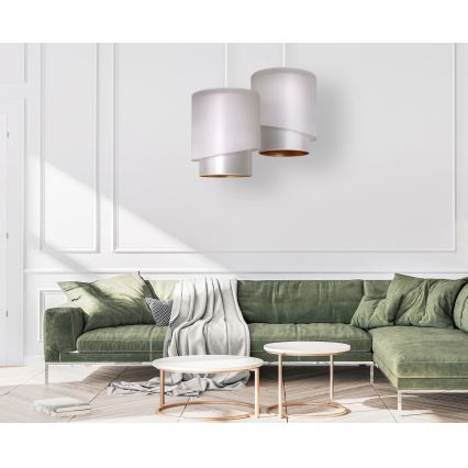 Duolla - Lampadario a sospensione con filo PARIGI 1xE27/15W/230V diametro 40 cm argento/oro