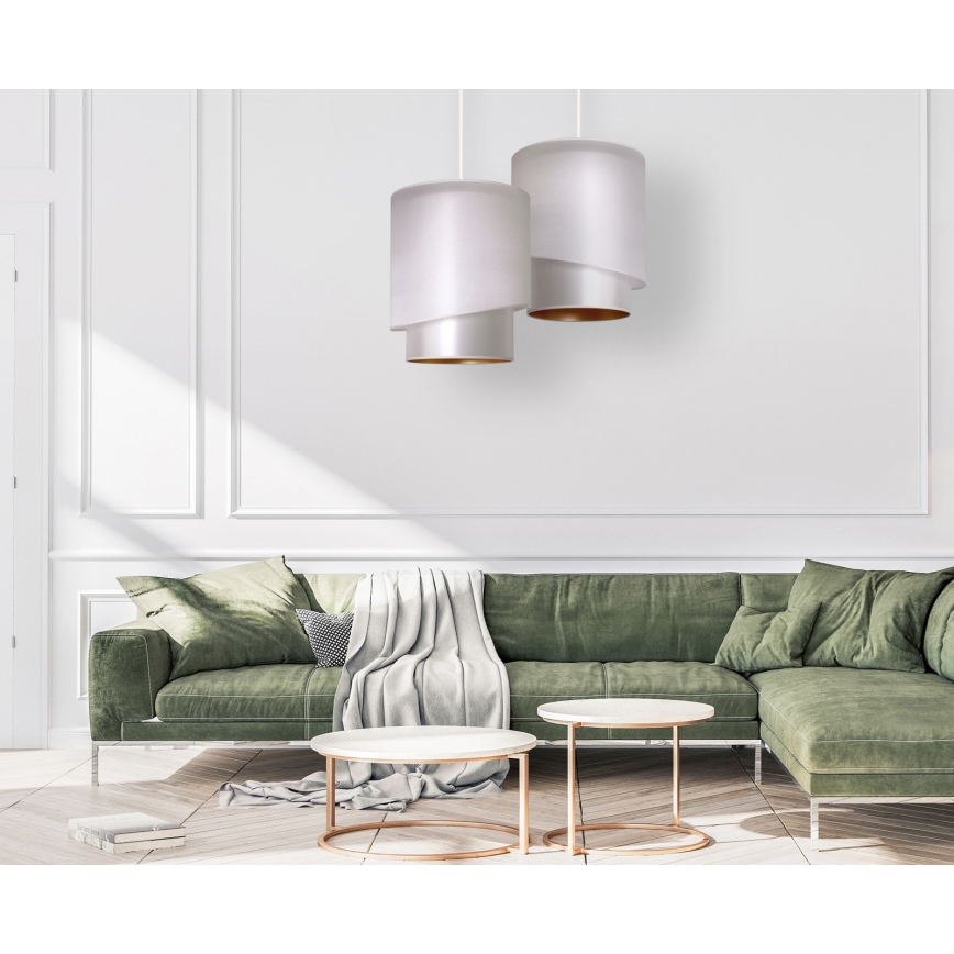 Duolla - Lampadario a sospensione con filo PARIGI 1xE27/15W/230V diametro 40 cm argento/oro