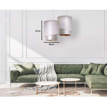 Duolla - Lampadario a sospensione con filo PARIGI 1xE27/15W/230V diametro 40 cm argento/oro