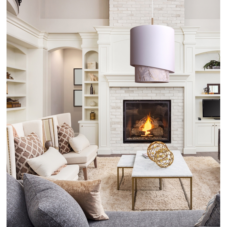 Duolla - Lampadario a sospensione con filo PARIGI 1xE27/15W/230V diametro 40 cm bianco/beige