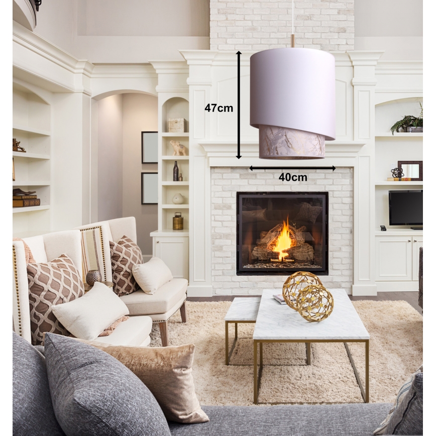 Duolla - Lampadario a sospensione con filo PARIGI 1xE27/15W/230V diametro 40 cm bianco/beige