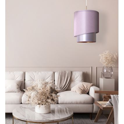 Duolla - Lampadario a sospensione con filo PARIGI 1xE27/15W/230V diametro 40 cm rosa/argento/rame