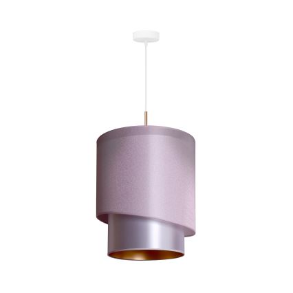 Duolla - Lampadario a sospensione con filo PARIGI 1xE27/15W/230V diametro 40 cm rosa/argento/rame