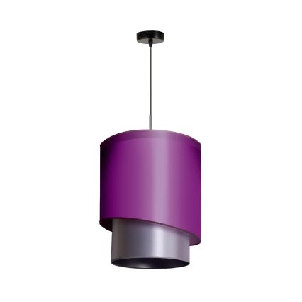 Duolla - Lampadario a sospensione con filo PARIGI 1xE27/15W/230V diametro 40 cm viola/argento