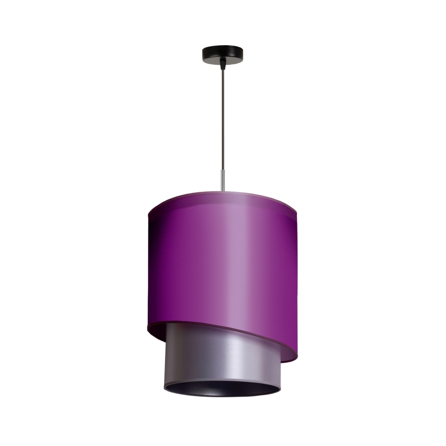 Duolla - Lampadario a sospensione con filo PARIGI 1xE27/15W/230V diametro 40 cm viola/argento