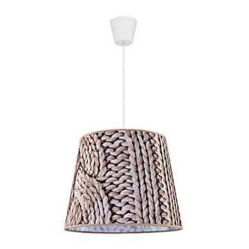 Duolla - Lampadario a sospensione con filo POP 1xE27/40W/230V lana diametro 38 cm marrone