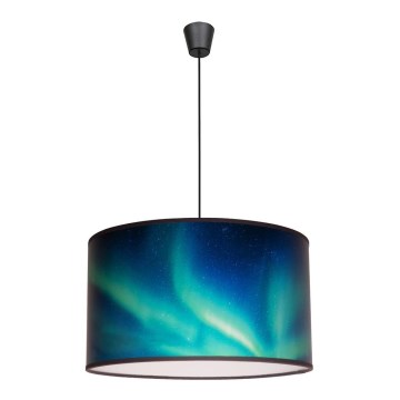 Duolla - Lampadario a sospensione con filo PRINT M 1xE27/40W/230V diametro 35 cm turchese