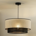 Duolla - Lampadario a sospensione con filo RATTAN YUTE 1xE27/15W/230V diametro 45 cm color crema/nero