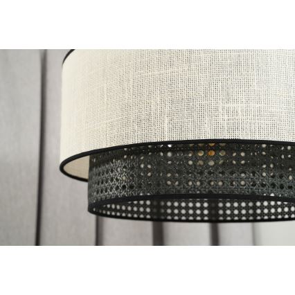 Duolla - Lampadario a sospensione con filo RATTAN YUTE 1xE27/15W/230V diametro 45 cm color crema/nero