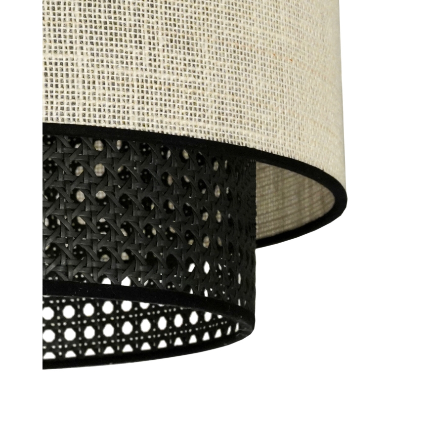 Duolla - Lampadario a sospensione con filo RATTAN YUTE 1xE27/15W/230V diametro 45 cm color crema/nero