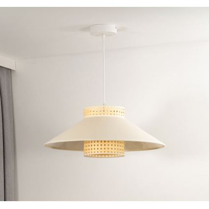 Duolla - Lampadario a sospensione con filo RIO RATTAN 1xE27/15W/230V diametro 45 cm beige/rattan