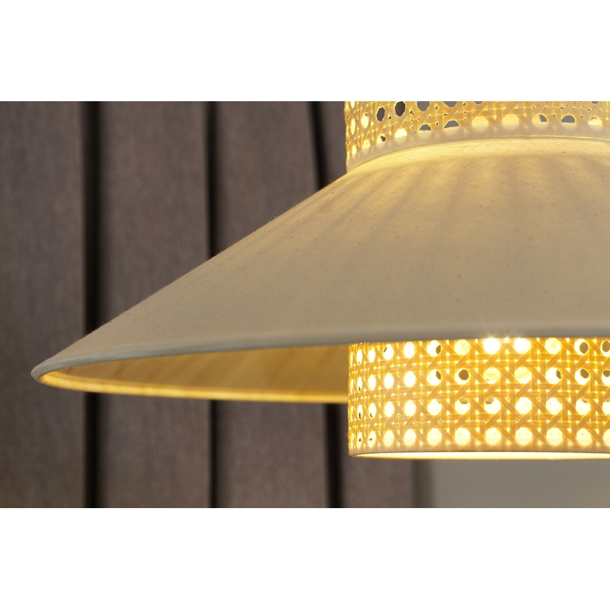 Duolla - Lampadario a sospensione con filo RIO RATTAN 1xE27/15W/230V diametro 45 cm beige/rattan