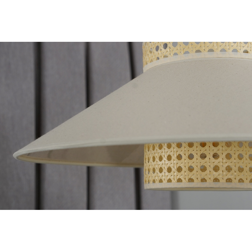 Duolla - Lampadario a sospensione con filo RIO RATTAN 1xE27/15W/230V diametro 45 cm beige/rattan