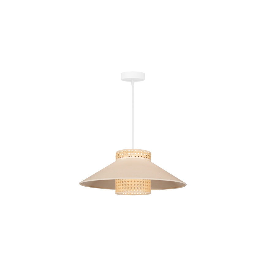 Duolla - Lampadario a sospensione con filo RIO RATTAN 1xE27/15W/230V diametro 45 cm beige/rattan
