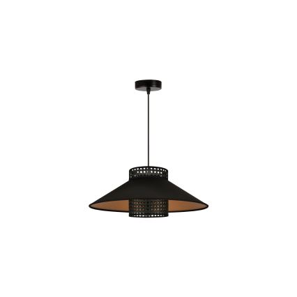 Duolla - Lampadario a sospensione con filo RIO RATTAN 1xE27/15W/230V diametro 45 cm nero/oro