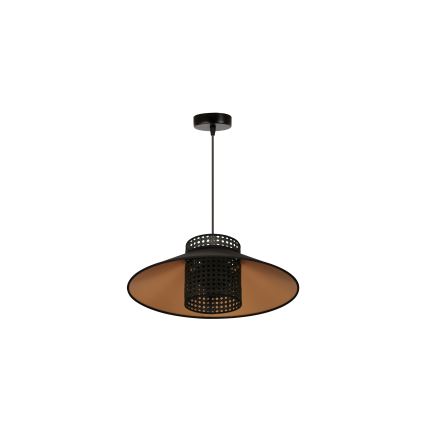 Duolla - Lampadario a sospensione con filo RIO RATTAN 1xE27/15W/230V diametro 45 cm nero/oro