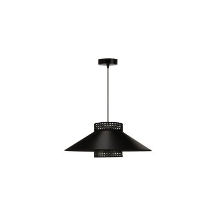Duolla - Lampadario a sospensione con filo RIO RATTAN 1xE27/15W/230V diametro 45 cm nero/oro