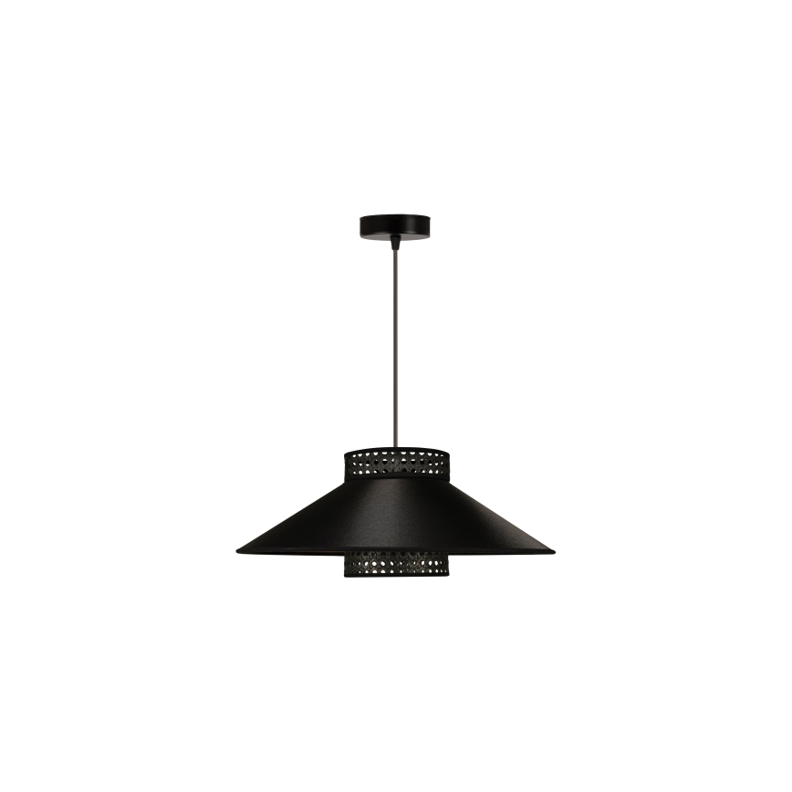 Duolla - Lampadario a sospensione con filo RIO RATTAN 1xE27/15W/230V diametro 45 cm nero/oro