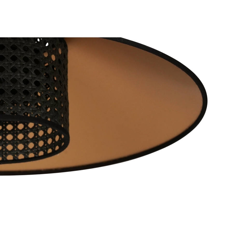 Duolla - Lampadario a sospensione con filo RIO RATTAN 1xE27/15W/230V diametro 45 cm nero/oro