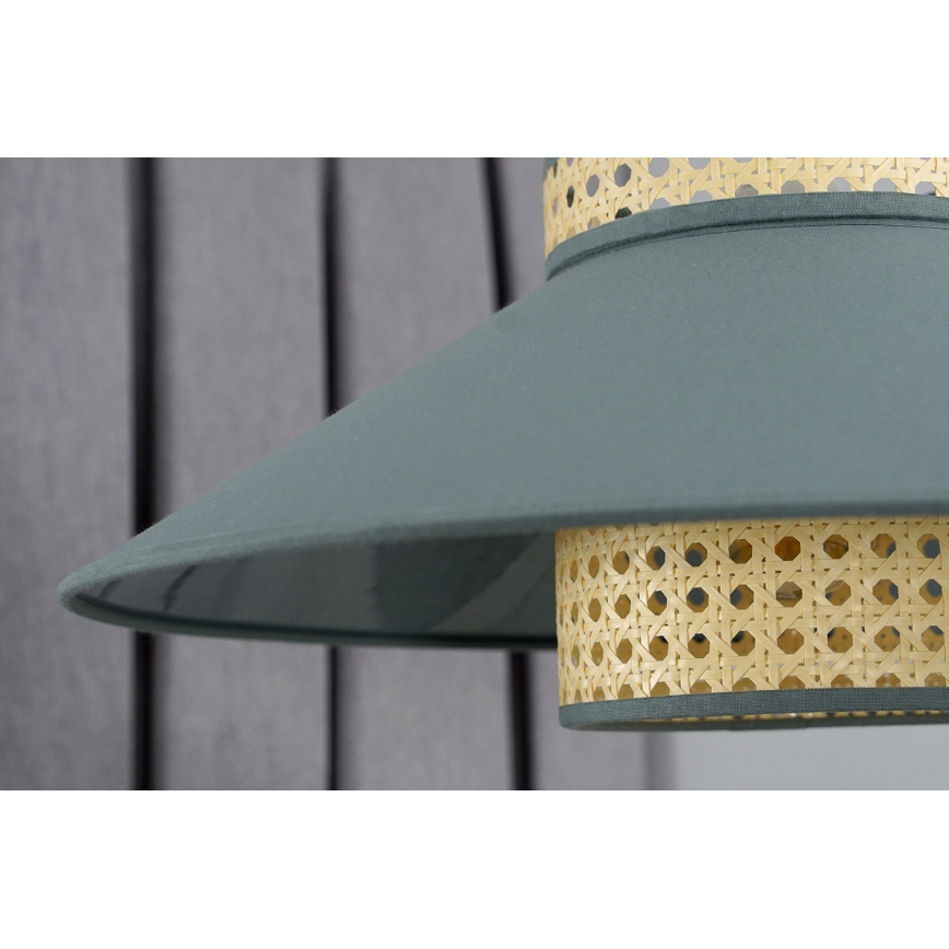 Duolla - Lampadario a sospensione con filo RIO RATTAN 1xE27/15W/230V diametro 45 cm verde/rattan