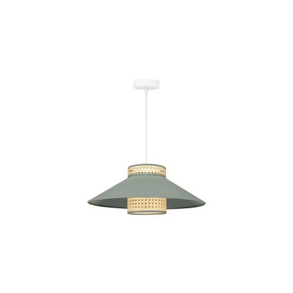 Duolla - Lampadario a sospensione con filo RIO RATTAN 1xE27/15W/230V diametro 45 cm verde/rattan
