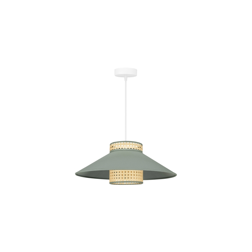 Duolla - Lampadario a sospensione con filo RIO RATTAN 1xE27/15W/230V diametro 45 cm verde/rattan