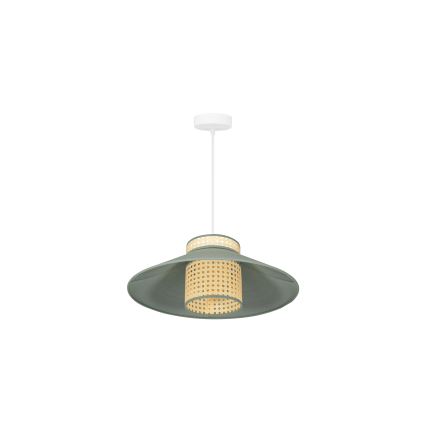 Duolla - Lampadario a sospensione con filo RIO RATTAN 1xE27/15W/230V diametro 45 cm verde/rattan