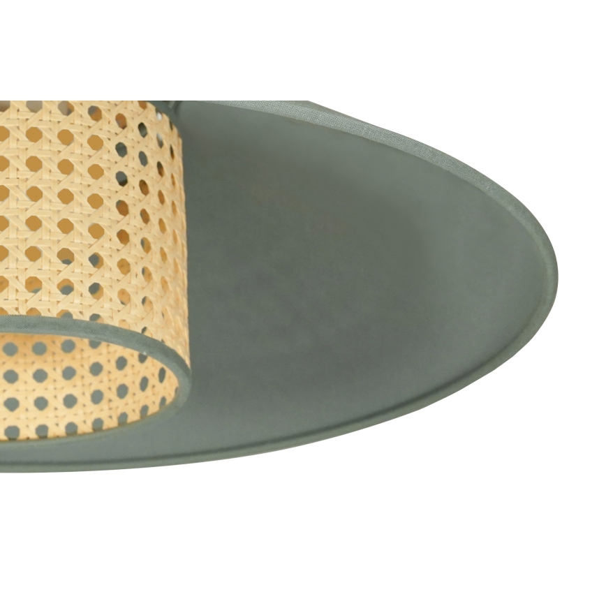 Duolla - Lampadario a sospensione con filo RIO RATTAN 1xE27/15W/230V diametro 45 cm verde/rattan