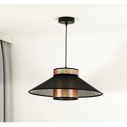 Duolla - Lampadario a sospensione con filo RIO SHINY 1xE27/15W/230V diametro 45 cm nero/rame