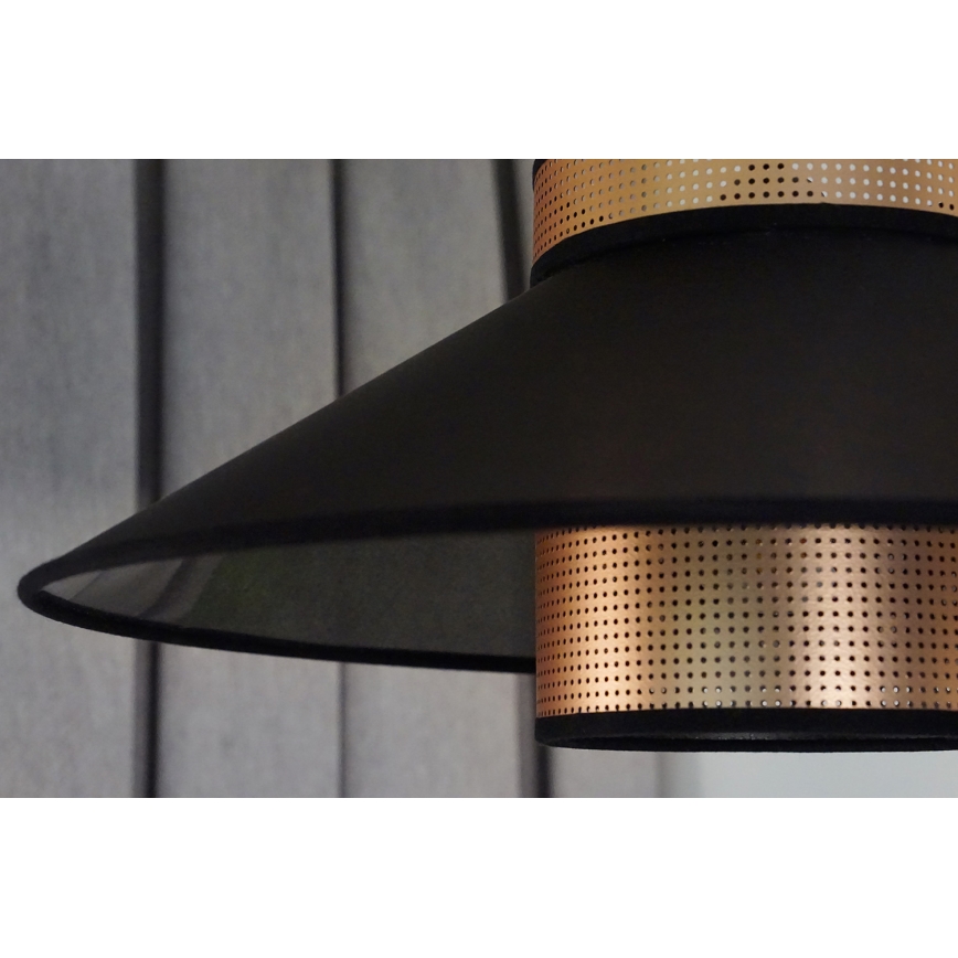 Duolla - Lampadario a sospensione con filo RIO SHINY 1xE27/15W/230V diametro 45 cm nero/rame