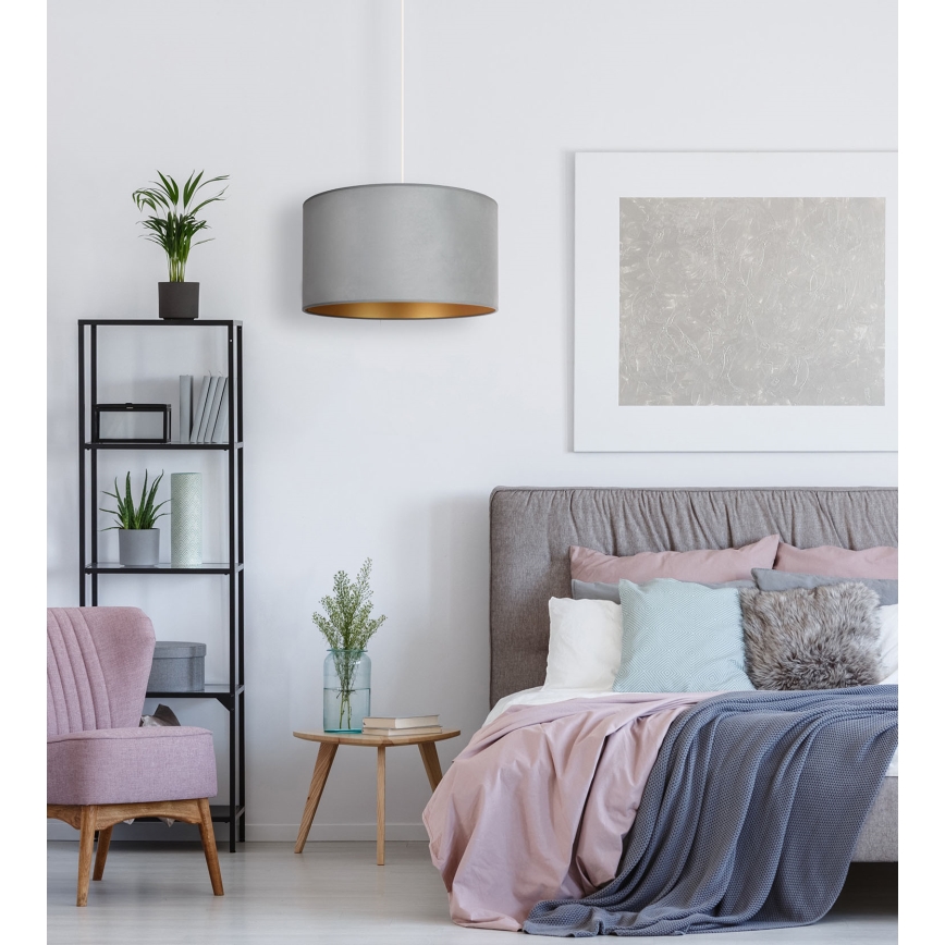 Duolla - Lampadario a sospensione con filo ROLLER 1xE27/15W/230V chiaro diametro 40 cm verde/oro