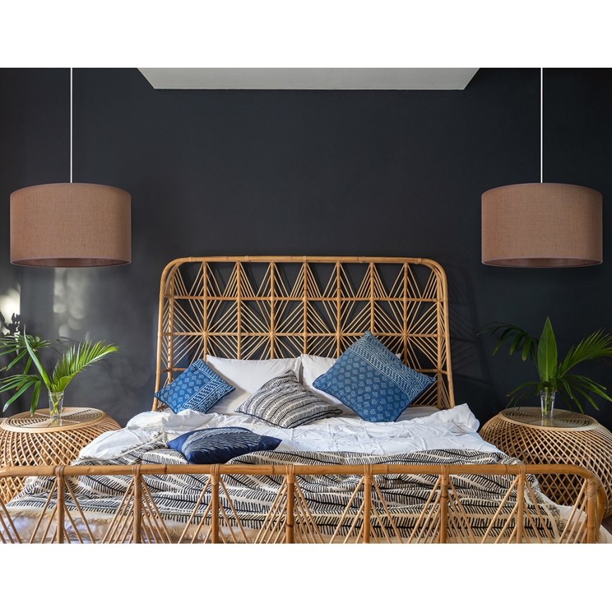 Duolla - Lampadario a sospensione con filo ROLLER 1xE27/15W/230V diametro 40 cm marrone
